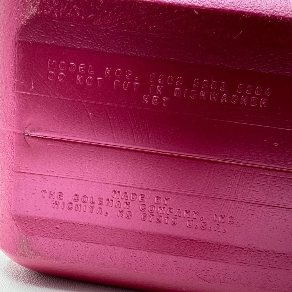 Vintage Coleman Lunch Pak Cooler Pink White Model 5202 5203 5204 Retro 90s